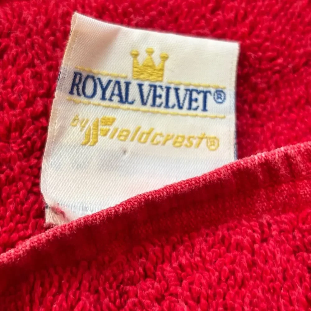 Fieldcrest Royal Velvet Red Terrycloth Bath Mat Vintage Cotton 23